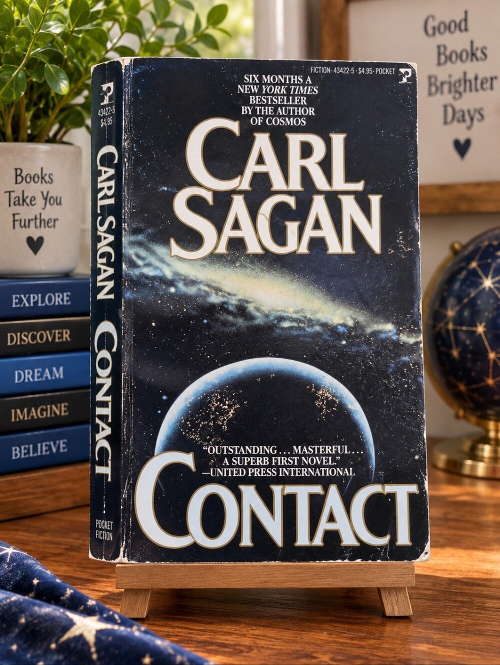 Carl Sagan Contact Vintage 1985 Pocket Books Sci-Fi Paperback Novel